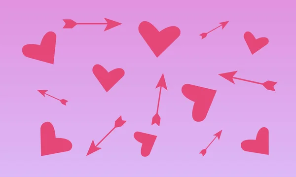 Herzen Und Pfeile Auf Rosa Hintergrundkonzept Des Valentinstags Tapete Für — Stockvektor