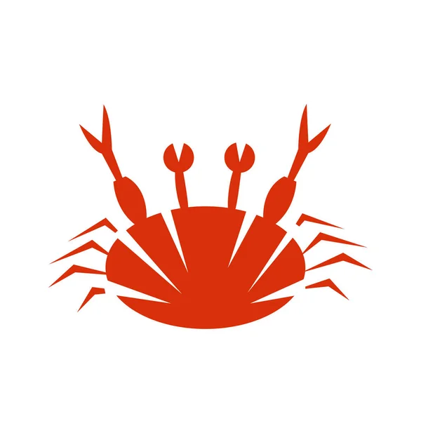 Φυσικό Λογότυπο Θαλάσσια Ζωή Κόκκινο Καβούρι Αντικείμενο Λευκό Φόντο Περιβάλλον — Διανυσματικό Αρχείο