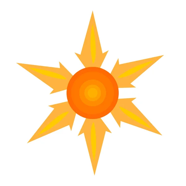 Oranje Zon Met Spiky Stralen Logo Een Witte Achtergrond Natuur — Stockvector