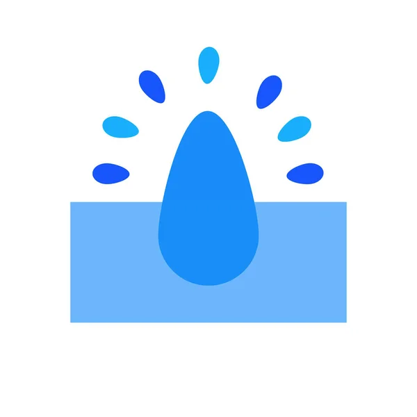 Природный Логотип Голубая Капля Упала Воду Брызги Концепции Окружающей Среды — стоковый вектор
