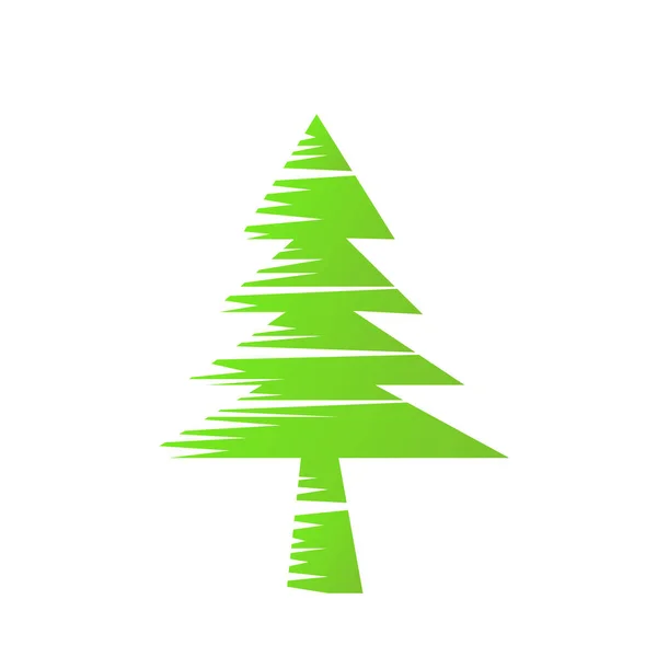 Зеленая Ель Натуральный Логотип Лесное Дерево Узорами Разрезов Объекта Белом — стоковый вектор