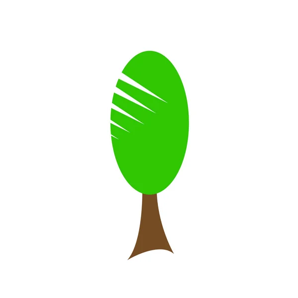 Естественный Логотип Поплар Лесной Завод Зеленым Верхом Коричневым Стволом Объект — стоковый вектор