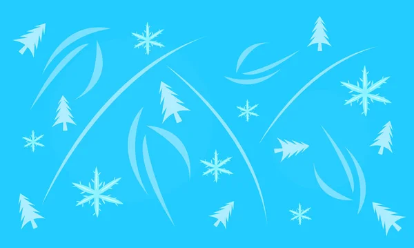 Κατεψυγμένα Σχέδια Χριστουγεννιάτικα Δέντρα Και Νιφάδες Χιονιού Ταπετσαρία Για Σχεδιασμό — Διανυσματικό Αρχείο