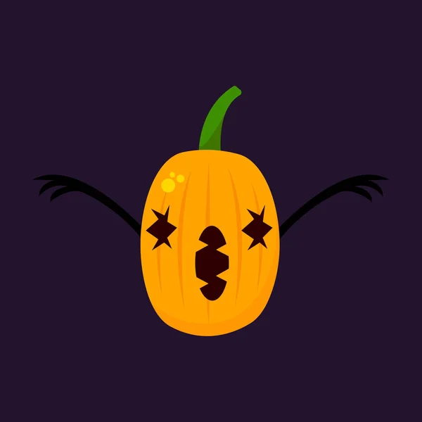 Calabaza Halloween Con Mandíbulas Verticales Estándar Colmillos Afilados Concepto Monstruo — Archivo Imágenes Vectoriales