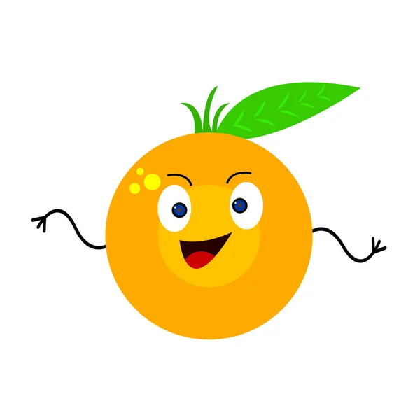 Personnage Dessin Animé Orange Avec Des Yeux Bleus Brillants Drôle — Image vectorielle