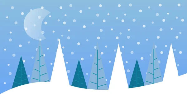 Kış akşamları yağan karın altında, mavi gökyüzünde ay ışıl ışıl parlıyor. Kış duvar kağıtları dizayn edilecek.