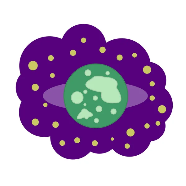 Les Lumières Planète Les Étoiles Dans Ciel Violet Nuit Logo — Image vectorielle