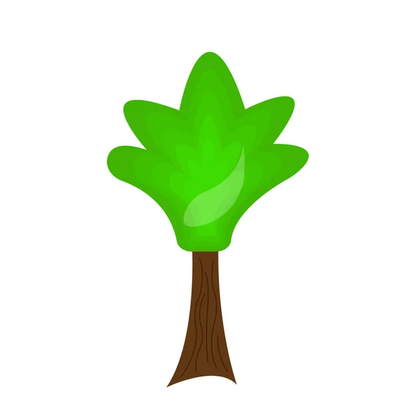 Дерево Блестящим Зеленым Топовым Растением Белом Фоне Концепции Весны Природы — стоковый вектор