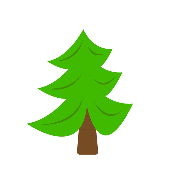 Grön Gran Med Brun Stam Festlig Träd Begreppet Natur Och — Stock vektor
