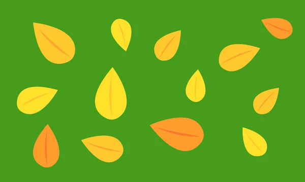 Оранжевые Осенние Листья Зеленом Фоне Обои Дизайна Концепции Природы Золотого — стоковый вектор