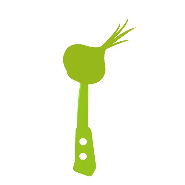 Cebola Logotipo Lâmina Faca Afiada Para Conceito Design Alimentos Objetos —  Vetores de Stock