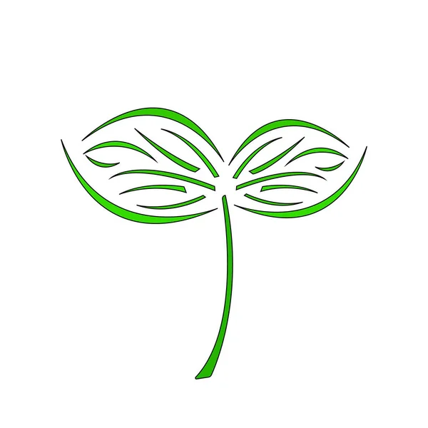 Verde Brote Hechizado Patrón Partes Divididas Naturaleza Agricultura Concepto Logotipo — Vector de stock