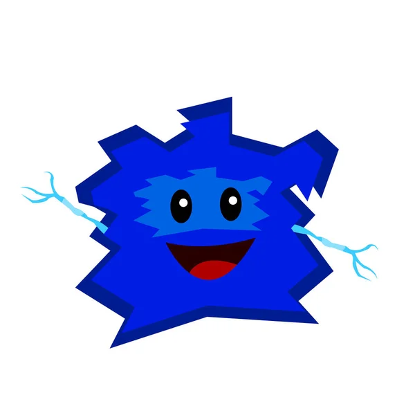 Blaue Fröhliche Monster Mit Einem Großen Fröhlichen Lächeln Mystik Konzept — Stockvektor
