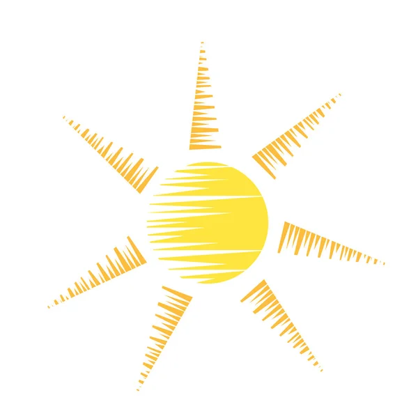 Oranje Zon Logo Voor Design Symbool Van Warm Goed Weer — Stockvector