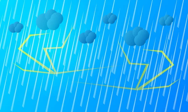 Wolken Fallen Regentropfen Und Helle Muster Von Blitz Tapete Für — Stockvektor