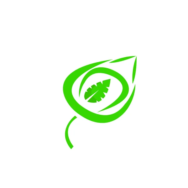 Φυσικό Λογότυπο Πράσινο Φύλλο Μέσα Ένα Άλλο Λευκό Φόντο Φυτό — Διανυσματικό Αρχείο