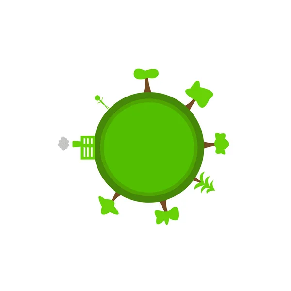 Natuurlijk Logo Planeet Bomen Mens Een Plant Met Een Pijp — Stockvector