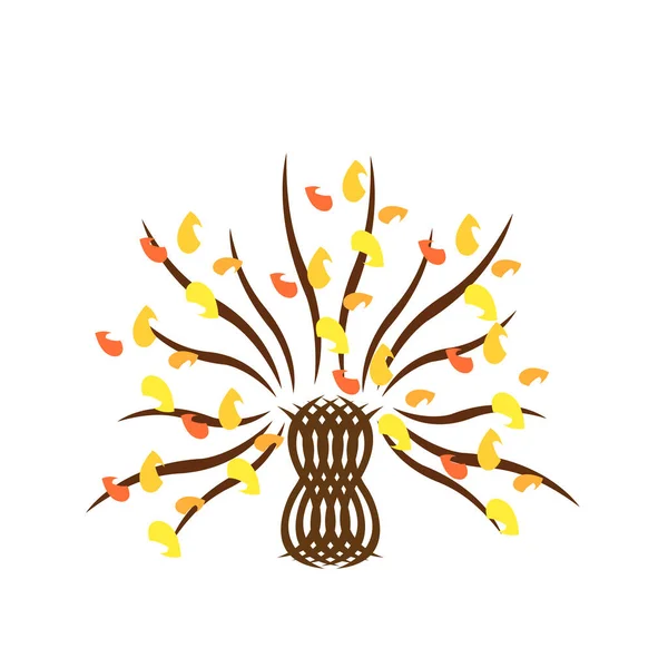 Folhas Laranja Brilhante Uma Árvore Outono Com Padrões Encantadores Objeto — Vetor de Stock