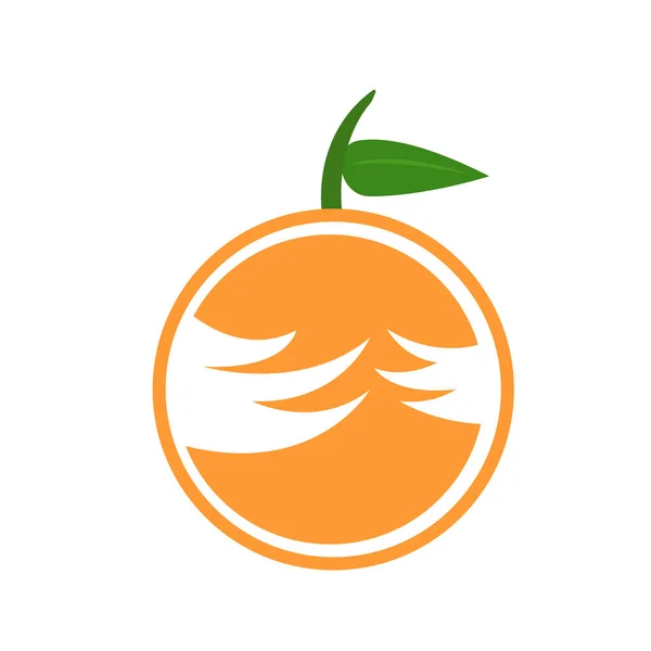 Logo Naranja Fruta Tropical Brillante Útil Para Objetos Salud Sobre — Vector de stock