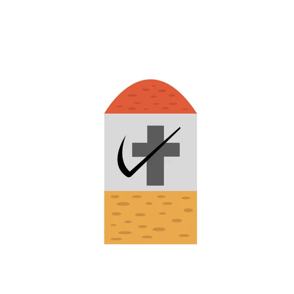 Funeral Monument Form Cigarette Cross Pattern Scythe Addiction Bad Habits — Stock Vector