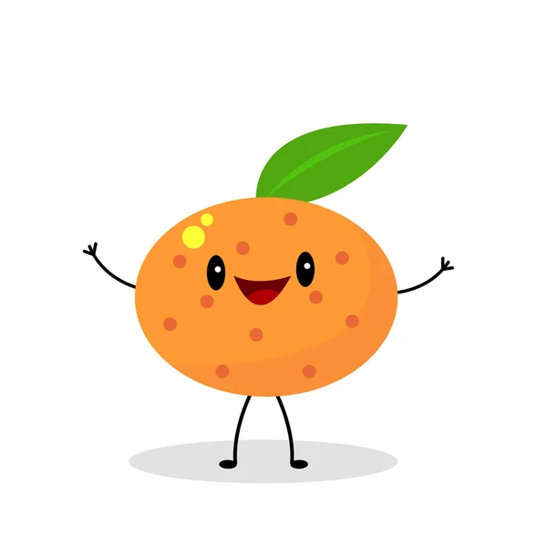 Mandarin Personnage Dessin Animé Fruits Tropicaux Symbole Nouvelle Année Des — Image vectorielle
