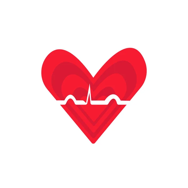 Coração Com Eletrocardiograma Cronograma Logotipo Médico Para Procedimento Projeto Para — Vetor de Stock