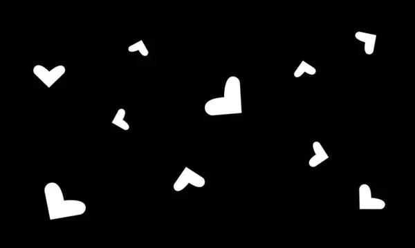 Weiße Herzen Auf Schwarzem Hintergrund Tapete Für Design — Stockvektor