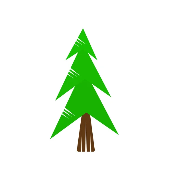 Зеленая Ель Лесных Деревьев Природный Логотип Концепции Окружающей Среды Символ — стоковый вектор