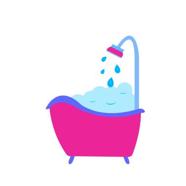 Beyaz arka plan hijyen ve rahatlama kavramına sahip banyo ve köpük nesnesi