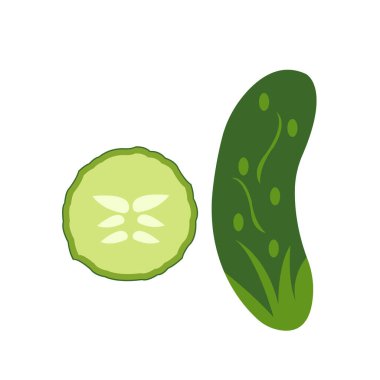 Tüm salatalık ve yuvarlak dilimlenmiş doku beyaz arka plan gıda ve tarım konsepti üzerine sağlıklı yeşil sebzeleri yakın plan