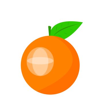 Yeşil yapraklı tropik portakal meyvesi ve beyaz arka planda parlak besin ve vitamin konsepti nesneleri