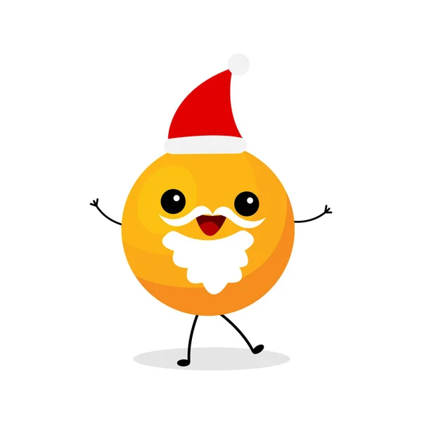Orange Santa Cartoon Figur Mit Schnurrbart Und Bart Festlicher Roter — Stockvektor