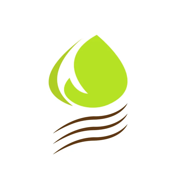 Groen Blad Dunne Boomtakken Natuurlijk Logo Voor Design Object Witte — Stockvector