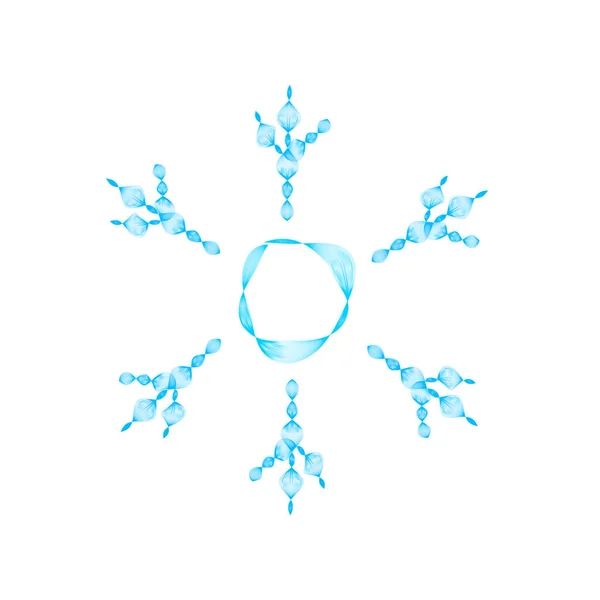 Сніжинка Векторної Пари Красивий Зимовий Візерунок Білому Тлі — стоковий вектор
