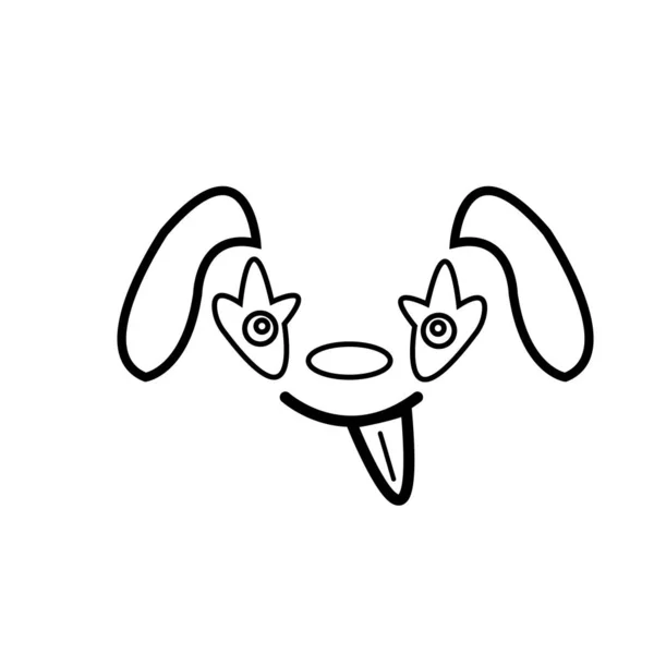 Bosquejo Lindo Perro Con Lengua Colgando Objeto Fondo Blanco Mascota — Archivo Imágenes Vectoriales