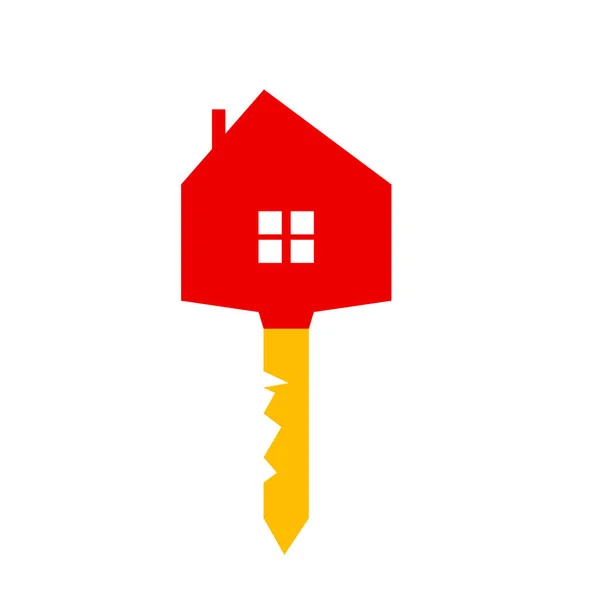 Casa Com Uma Arquitetura Conceito Chave Ponta Dourada Logotipo Negócio —  Vetores de Stock