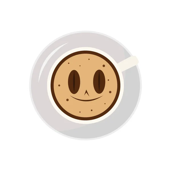 Patrón Forma Una Sonrisa Ojos Grandes Similares Granos Café Una — Vector de stock