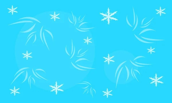Чарівні Льодові Візерунки Сніжинки Синьому Фоні Концепція Зимових Холодних Шпалер — стоковий вектор