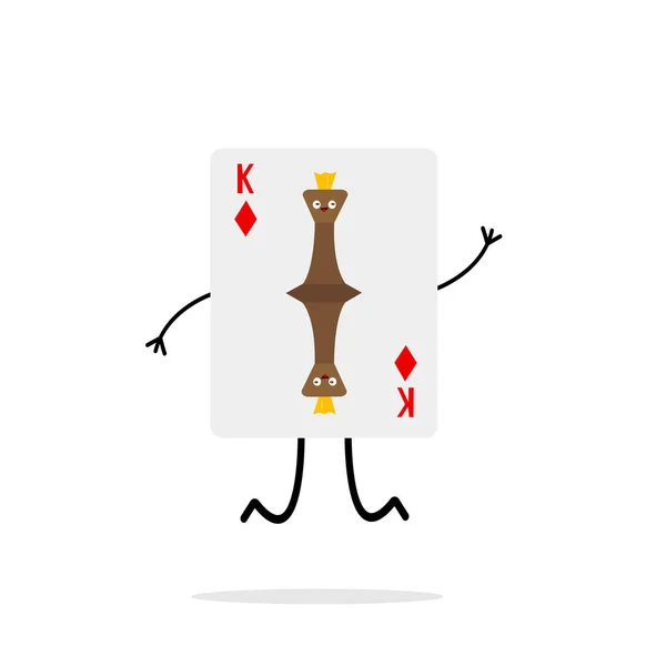 Karte Für Brettspiele Mit Diamanten Mit Dem Bild Eines Schachkönigs — Stockvektor