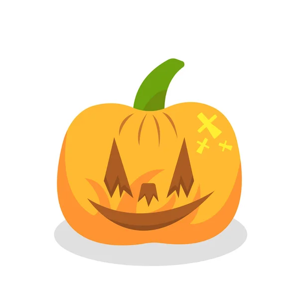 Citrouille Pour Halloween Légume Orange Vif Avec Des Motifs Forme — Image vectorielle