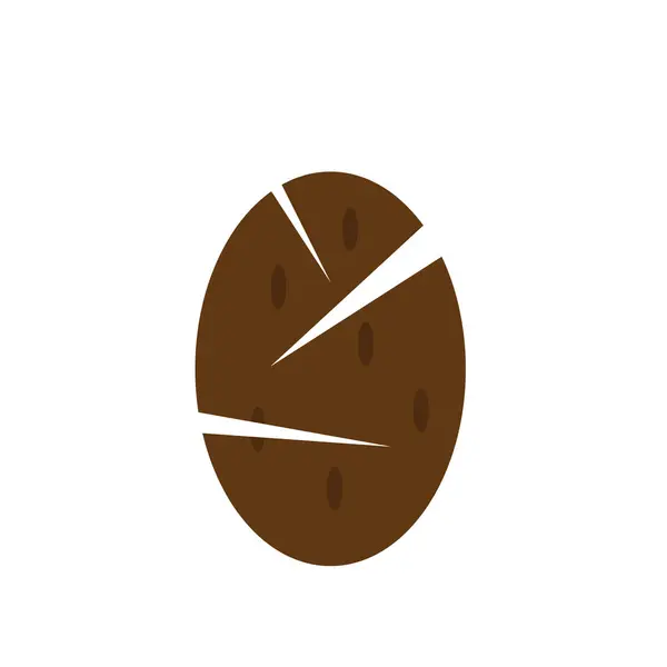 Καφέ Λογότυπο Λαχανικών Πατάτας Λευκό Φόντο Έννοια Θερινής Συγκομιδής Και — Διανυσματικό Αρχείο