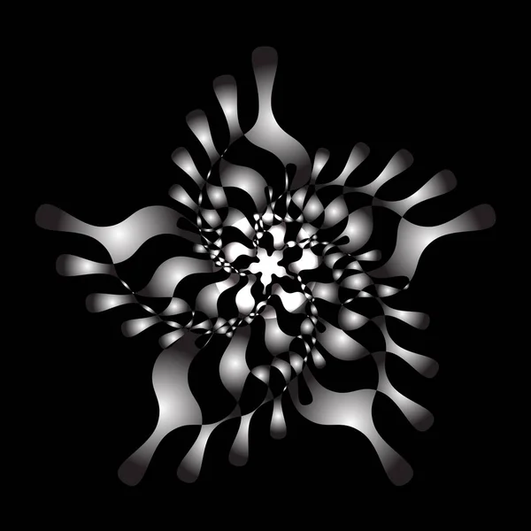 Fantastische Graue Blume Auf Schwarzem Hintergrund Mystische Abstraktion Natur Konzeptobjekt — Stockvektor