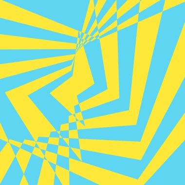 blue and yellow abstract ribbed background in the style of pop art, wallpaper for design hypnotic concept creative