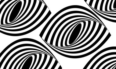 Pop sanatı tarzında siyah ve beyaz soyutlanmış arka plan, hipnotik konsept tasarlamak için duvar kağıdı yaratıcı.