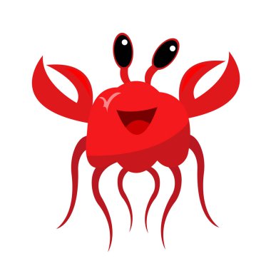 Yengeç simgesi vektör illüstrasyonu