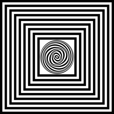 siyah ve beyaz soyutlanmış arka plan pop sanatının stili, hipnotik konsept için duvar kağıdı kare şeklinde daire şekilleri olan yaratıcı. 