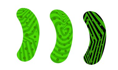 Soyut tırtıklı hipnoz desenleri olan salatalıkların çizimi pop sanatı tarzında