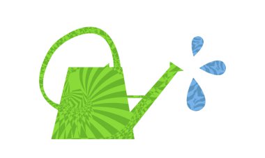 Popüler sanat tarzında soyut tırtıklı hipnoz kalıplarıyla sulama kutusu çizimi