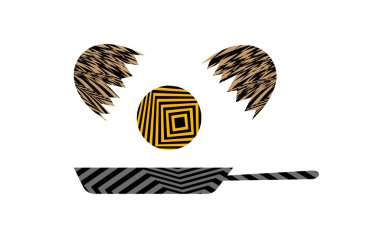 Soyut çizgili, hipnotize edilmiş çırpılmış yumurtaların çizimi pop sanatının tarzında.