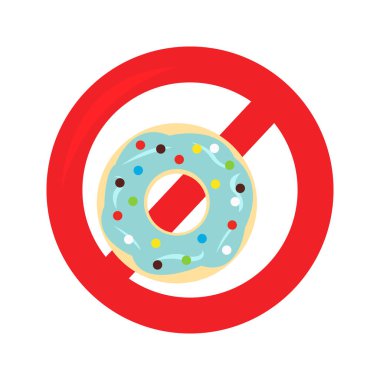 Yasak İşaret, Yasak Sembol, Donut işareti olmayan vektör çizimi